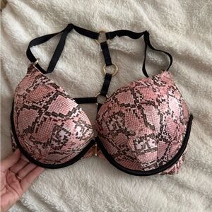 Victoria's Secret Pink and Black Snakeskin Bra with Underwire